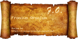 Fronius Orsolya névjegykártya