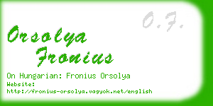 orsolya fronius business card